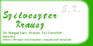 szilveszter krausz business card